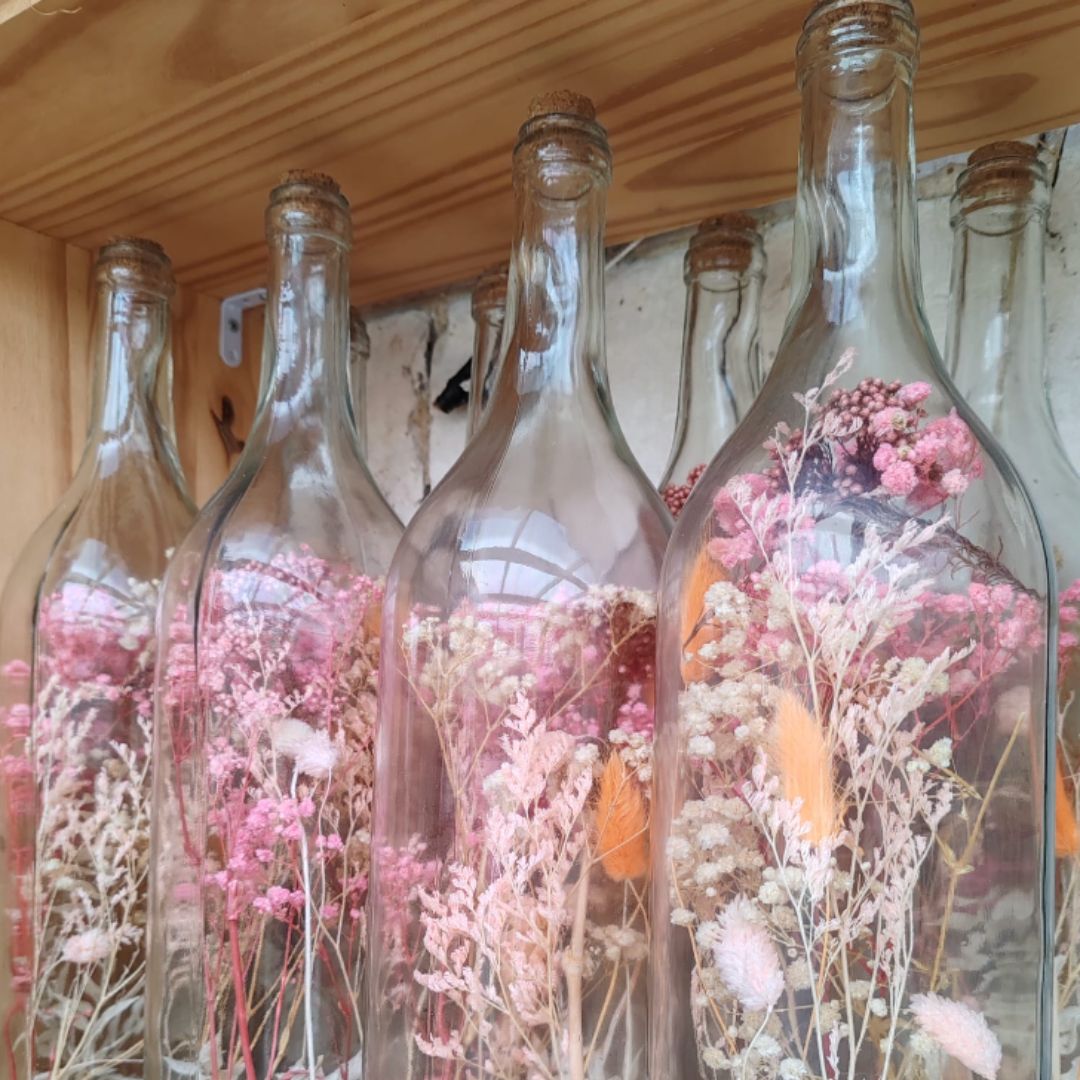 Bouteille fleurs séchées
